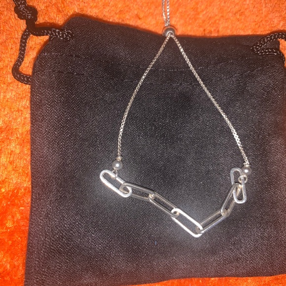 Sterling Silver 925 Paperclip Bolo Bracelet - Picture 8 of 9